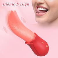 Realistische Zungenleck-Vibratoren für Brustwarzen, Brust und Vagina, Klitorisstimulator mit 10 Vibrationen