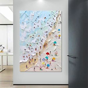 Il tramonto sul mare dipinto a mano Idea Canvas Large Handmade Wall Art strutturato Modern Home Decor pittura a olio - Product Image 4