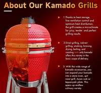 Auplex BBQ Wholesale 13-27 Inch Rotisserie Ceramic Charcoal Grill Outdoor Kamado for Marine Disposable Balcony Kitchen