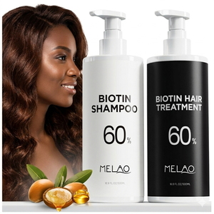 Champú bloqueador de DHT MELAO, set profesional de restauración capilar con aceite de argán e infusión de biotina, champú sin sulfatos - Product Image 1