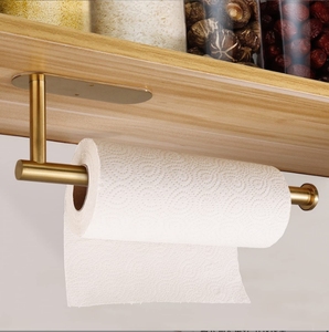 Thép Không Gỉ Tự Dính Tường Cuộn Chủ Kim Loại Giấy Khăn Giá Thủng Miễn Phí Thiết Kế Chủ Lưu Trữ Giá - Product Image 1