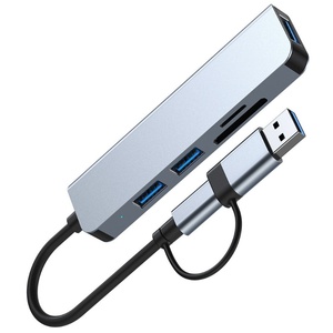 5-in-1 aluminium USB-C hub met SD/TF kaartlezer, 3 USB 3.0 poorten voor pc's, laptops, <span class=keywords><strong>MacBook</strong></span> Pro/Air, iMac Pro, Surface tablet pc's - Product Image 5