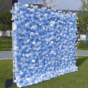 Panel de pared de flores artificiales enrollable de fácil instalación, 8 pies x 8 pies, decoración de fondo 3D para bodas, eventos y ceremonias - Product Image 3