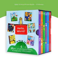 Hello World Édition anglaise, Coffret de 6 livres cartonnés gaufrés, Reliure parfaite, Couverture rigide, Apprentissage précoce, Papier fantaisie, Pour les 3-6 ans