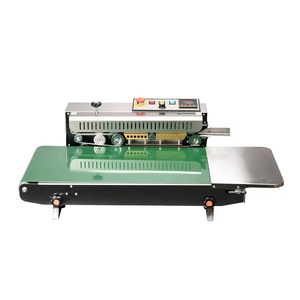 FR770 Paslanmaz Çelik Geniş Otomatik Isı Yalıtımlı Sürekli Bantlı Kapatıcı, Gıda Plastik Kağıt Poşetleri için Acil Durdurma Düğmeli - Product Image 1