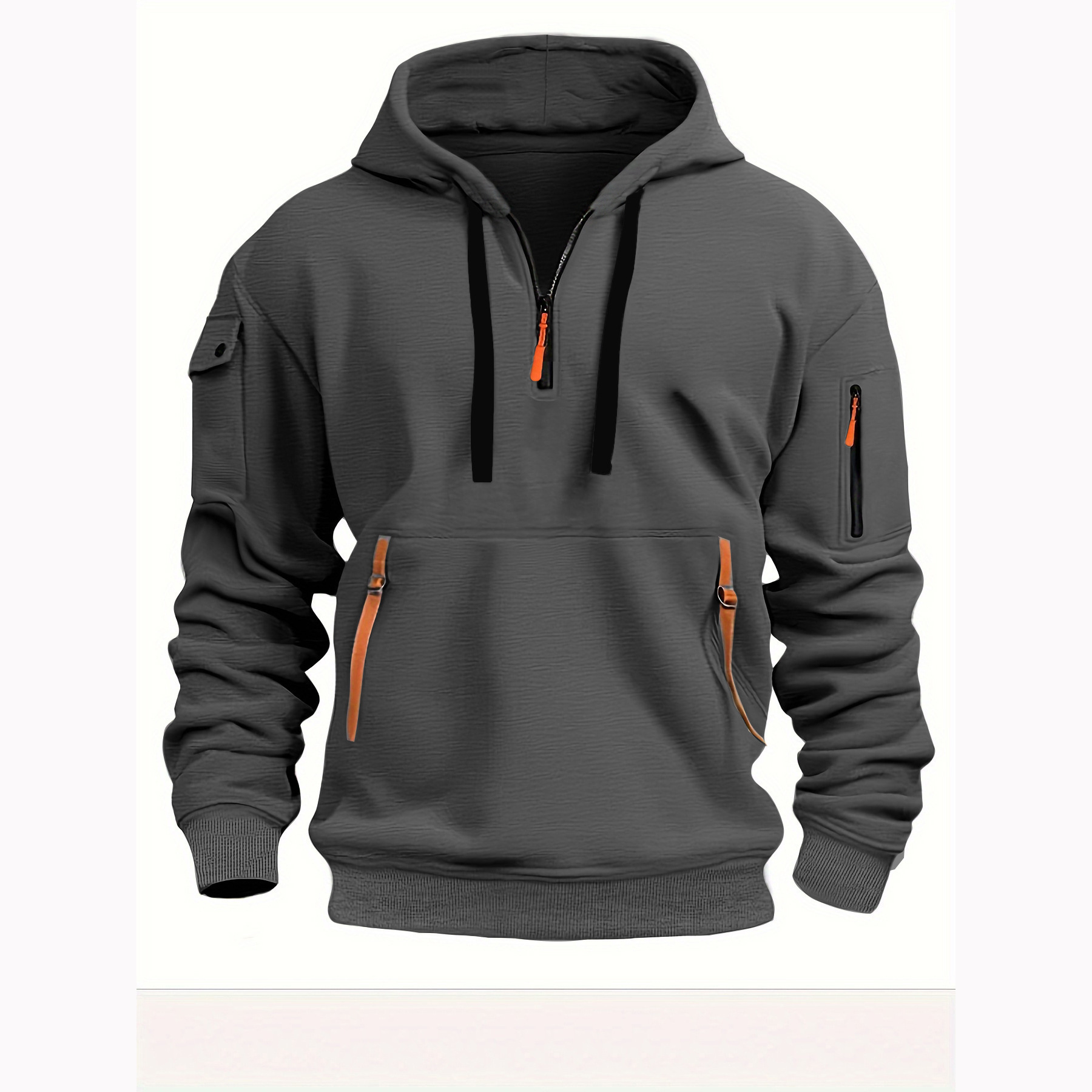 Red Zip Up Hoodie Oversized 450gsm Streetwear Fashion