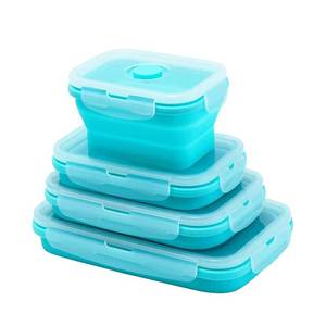 High Quality Eco-Friendly Food Grade Kitchen Silicone Lunch <b>Box</b> with <b>Plastic</b> Lid Microwavable Reusable for Eco-Conscious Lunches - Product Image 1