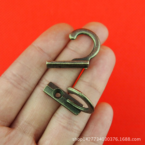 Mini crochet en alliage de zinc 27 mm, simple rangée, nickelé, pour petits objets CB56 57 58 - Product Image 2