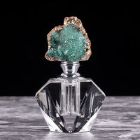Flacon vide de parfum en cristal de luxe pour cadeau d'anniversaire de mariage, en pierre naturelle d'agate, de quartz rose et d'améthyste