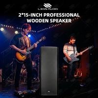 MUSES-925A Enceinte de Scène Active Professionnelle Double 15 Pouces DSP 800W RMS avec Boîtier en Bois pour Sonorisation Live
