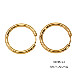 Classic 304 Gold Plated Stainless Steel Hinged <strong>Sleeper</strong> <strong>Earrings</strong> Hoops Circle Huggie <strong>Earring</strong> for Women <strong>Men</strong> DIY <strong>Earrings</strong> Supplies - Product Image 4