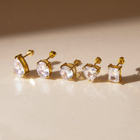 Boucles d'oreilles clous minimalistes Gaovo en acier inoxydable plaqué or 18 carats, résistantes au ternissement, bijoux de mode pour femmes, vente en gros