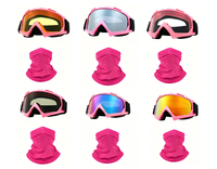 Masque de moto avec cagoule, masque de ski pour moto tout-terrain, VTT, motocross, course, avec cache-cou et bandana