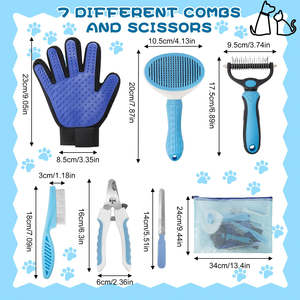 Multifunctional Plastic Pet Grooming Brush and Comb Set Simple Style Hair Cleaning Tools for Cats and <b>Dogs</b> - Product Image 2