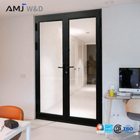 Portes françaises de patio à double battant en aluminium, triple vitrage, à rupture de pont thermique, sécurisées, certifiées Energy Star