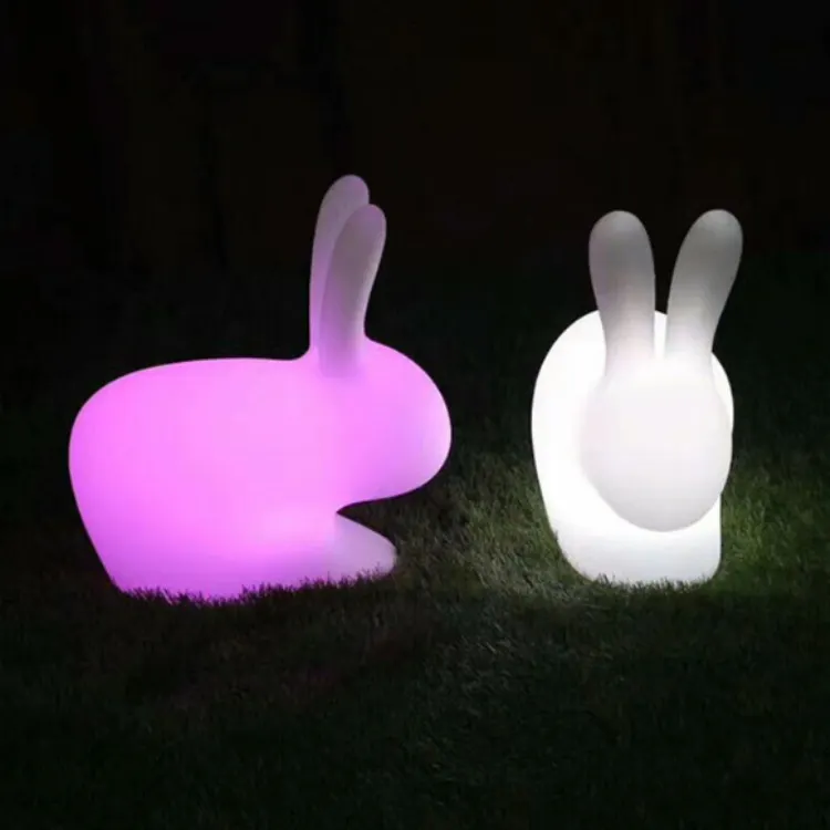 Rabbit Motif Light Luminous Stool Cartoon Children Kids Baby Toy Night Lights Gift Christmas Dimmable Landscape Lamp