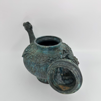 Marchandises anciennes personnalisées en bronze Artisanat de grande valeur artistique pour la décoration de musée Pot de coq céleste Artisanat historique en métal