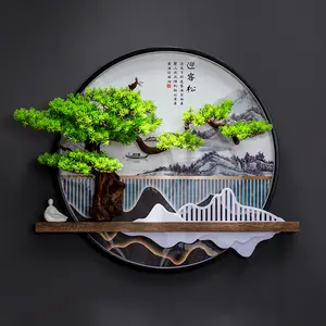 NISEVEN 하이 퀄리티 새로운 중국 나무 스타일 아크릴 벽 장식 거실 침실 사무실에 대 한 Led 빛 벽 예술