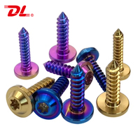 Tornillo Autorroscante de Titanio GR5 Métrico DIN M4 de Rosca Fina, Tornillo Especial para Modificación de Motocicletas, Acabado Anodizado Azul