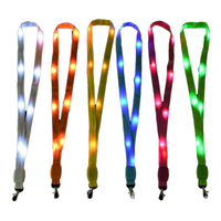 Lampu gantung warna-warni untuk lampu kilat led menyala tali lanyard leher untuk pesta klub konser vokal rapat