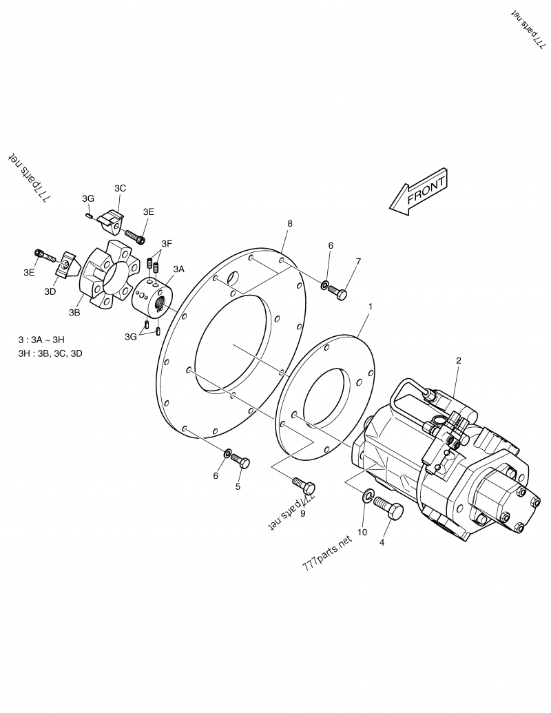 Excavator Hydraulic Pump Excavator Parts SOLAR75-V 401-00327