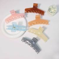 Pince à cheveux géante en plastique de 11,5 cm, plate, confortable, discrète, translucide, effet gelée brillante, incassable, accessoire de fête, épaisse