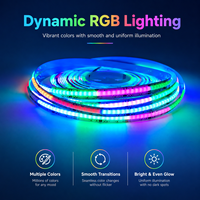 Bande lumineuse LED COB 24V, 720 LED/m, RGB WS2811 SPI, adressable, intelligente, 18-20W/m, 10mm, découpable, 10m/rouleau