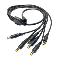 4 6 divisor de potencia de ordenador de 8 vías 2,1*5,5mm Cable de CC 5,5*2,5mm 1 CC 1/8 divisor de línea de alimentación macho aislamiento de PVC Conductor de cobre