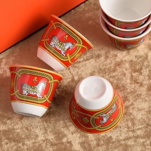 Exquisite Flowered Bone China Classic <b>Tea</b> <b>Cup</b> <b>Set</b> Saucers-Turkey Design Six-Piece Customizable Eco-Friendly Home Housewarming - Product Image 6