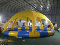 Grande piscine gonflable avec auvent pare-soleil, piscine gonflable extérieure pour les fêtes, les événements et les divertissements
