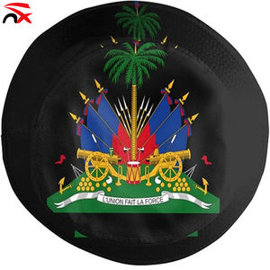 Chapeau de pêcheur à logo personnalisé en polyester 58-60 cm, drapeau haïtien, drapeaux de nombreux pays différents, chapeau de pêcheur pour les fans de football, chapeau de seau - Product Image 2