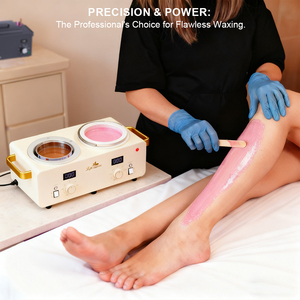 Lifestance Best Selling Depilatory Double Pot Wood Wax Warmer for Melting Bath <b>Paraffin</b> with Face Use Dermatologist Tested Vegan - Product Image 4