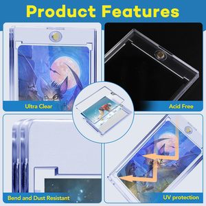 NOVISON Porte-cartes magnétique transparent à une touche, épaisseur 55pt, pour cartes de collection sportives, protecteurs UV, cartes à collectionner en plastique rigide - Product Image 4