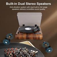 Meilleure vente, lecteur de disques vinyle de phonographe en bois antique avec couvercle anti-poussière