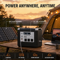 Station d'alimentation solaire portable 2400W/3000W/5000W MPPT RV Port UPS à onde sinusoïdale pure avec batterie LiFePO4 et télécommande pour recharge de voiture