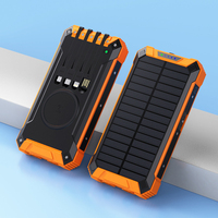 Banco de energía solar a prueba de agua 10000mAh Gran capacidad 20000Mah Banco de energía de carga inalámbrica de emergencia con luz Led