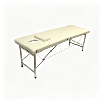 Lit de massage pliable de haute qualité à 2 sections, cadre en acier inoxydable, lit de beauté portable