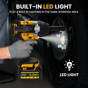 Llave de impacto inalámbrica de 21V con batería de iones de litio, sin escobillas, de 3/4 de pulgada, con torque de 1000 NM, alto torque para automóvil, hogar, bricolaje, muebles y automoción. - Product Image 6