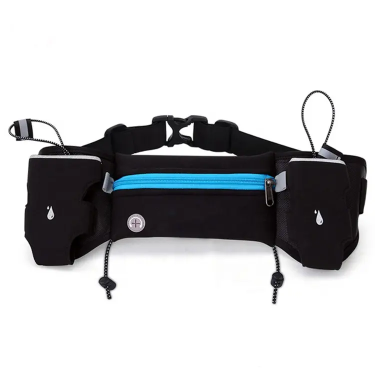 New Arrives Reflective Neoprene waterproof Waist Bags Belt Elastic Waist Bag Sports Water Bottle Custom Fanny Running Waist Pack