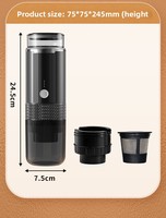 Machine à café électrique rechargeable par USB, en plastique, compatible avec les capsules KCUP, portable pour la voiture, la maison et l'extérieur, avec batterie de 1200 mAh
