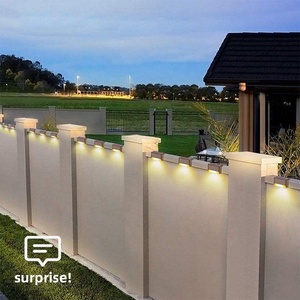 ไฟสวน LED พลังงานแสงอาทิตย์ แผงโซลาร์เซลล์ กันน้ำ IP44 แสงวอร์มไวท์ 3500K สำหรับติดผนัง ระเบียง รั้ว กำแพง บันได ทางเดิน สนามหญ้า - Product Image 1
