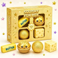 Coffret Cadeau Promotionnel de Jouets Squishy Kawaii Thème Alimentaire, à Remontée Lente, en Forme de Beurre et de Fromage, Nouveauté Anti-Stress Sensorielle à Tenir à la Main