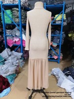 Robe plissée côtelée à col roulé pour femme, style bohème, collection Printemps/Automne/Hiver 2026, en stock usine, transfrontalière Europe/Amérique