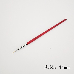 Pinceau à liner pour nail art à poils synthétiques avec manche en bois rouge, style japonais, pinceau fin pour peinture au gel pour la conception de manucure - Product Image 6
