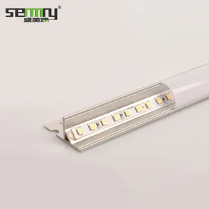 Luz de tira de canal de alumínio direto da fábrica LED sistema de guarnição da cintura luz embutida LED canal preto