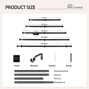 Barra de Cortina Metálica Industrial YIJIALE de Alta Resistencia, de 18-28 Pulgadas, para División de Oficinas - Product Image 4