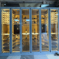 Crémaillère à vin en acier inoxydable de style américain moderne, simple, armoire à vin rouge, température constante pour le whisky, salon