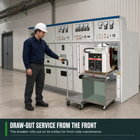 Chariot de service pour modules de disjoncteurs extractibles de commutateur-interrupteur métallique intérieur, panneau de distribution MT à quatre postes