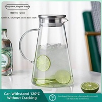 Carafe en verre pour eau froide, résistante à la chaleur, design nordique, pour la rentrée scolaire, salon, grande carafe, ensemble bouilloire