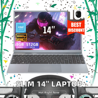 Laptop Tipis 14 inci 6G 8GB RAM 256GB 512GB SSD Notebook Ringan Cpu N4000 Panel IPS Colokan US Baru Ordinateur Portable